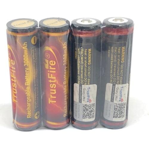 10pcs/lot Trustfire High Capacity 18650 3.7V 3000mAh Lithium Battery Rechargeable Batteries with Protected PCB For Flashlights