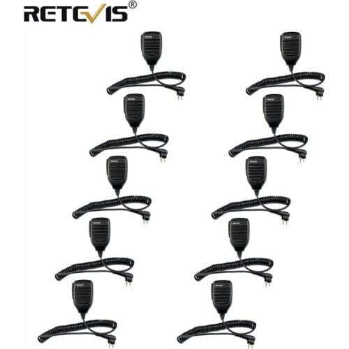10pcs Wholesale Retevis R-321 2Pin PTT Speaker Microphone For Motorola GP68 GP300 FOR HYT TC-500 TC-610 Walkie Talkie Accessorie