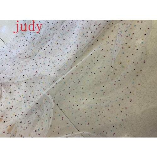 10yards/bag Polychromatic gel-speckled fashionable French cloth is used on the fashion stage of wedding dresses