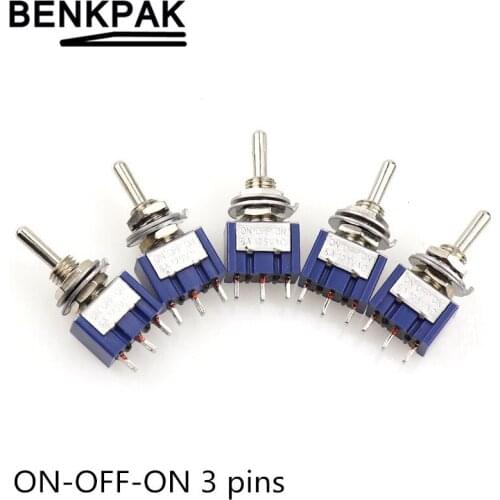 5pcs MTS-103 6mm miniature toggle switch ON-OFF-ON 3 pins