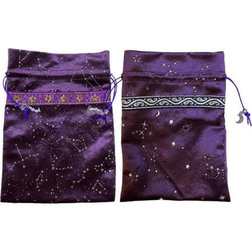 Starry Tarot Velvet Tarot Card Storage Bag Board Game Card Mini Drawstring Package Board Game Tarot Drawstring Storage Bag