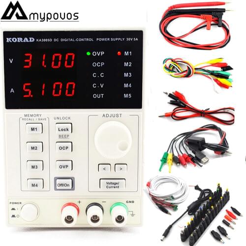 KORAD KA3005D Precision Adjustable Digital Programmable DC Power Supply Laboratory Power Supply 30V 5A +Laptop AC DC JACK Phone