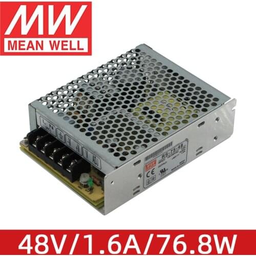 MEAN WELL RS-75-48 48V 1.6A 76.8W High Quality meanwell AC/DC 75W Single Output Switching Power Supply
