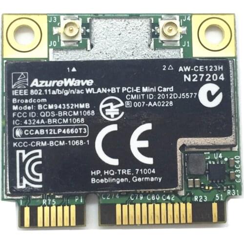 For HP Broadcom BCM94352HMB 4352 AW-CE123H WiFi + Bluetooth BT 4.0 867 Mbps Card 802.11ac SPS 724935-001