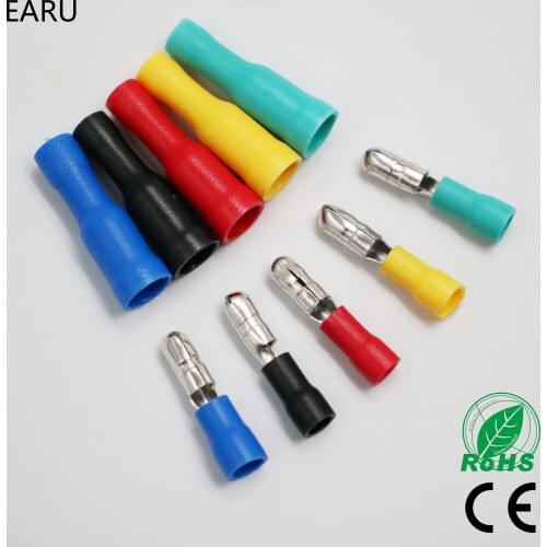 Female and Male Insulated Electric Connector Crimp Bullet terminal for 22~16 AWG Audio Wiring