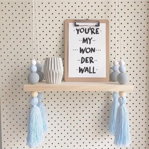 Creative Solid Wood Storage Rack Macarons Wooden Bead Storage Board Childrens Room Wall Decoration Storage Board