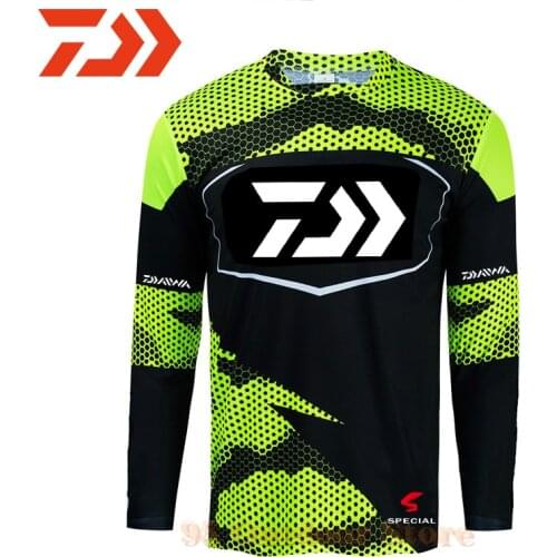 DAIWA 2021 New Men Fishing Jacket Quick Drying Outdoor Sports Fishing Clothes Breathable Anti-UV DAWA Long Sleeve Fishing Shirts