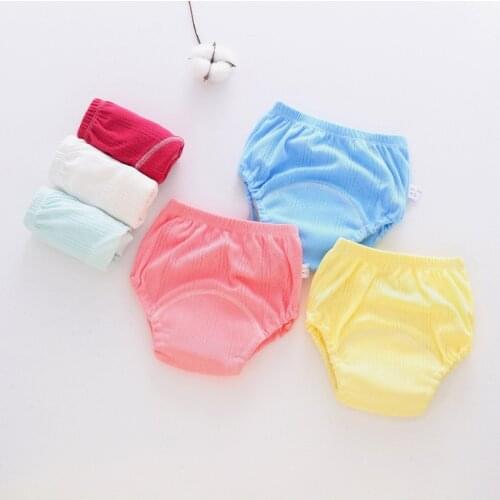 Training pants summer baby solid color washable underwear boys and girls cloth diapers reusable newborn breathable diapers