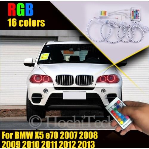 Multi-Color Changing LED RGB SMD Headlight Halo Ring Set for BMW X5 E70 2007 2008 2009 2010 2011 2012 2013