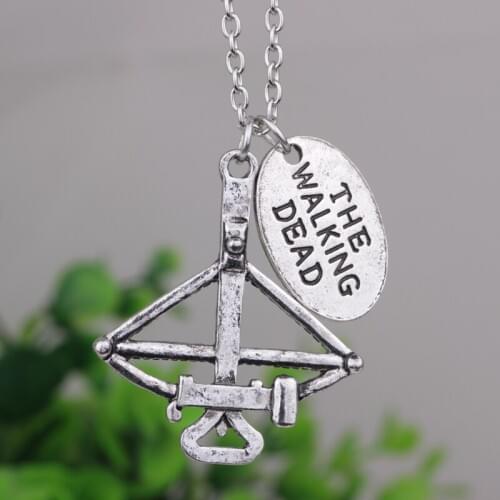 N229 The walking Dead Bow crossbow pendant Necklace Gifts Alloy Necklace Chain fashion Jewelry