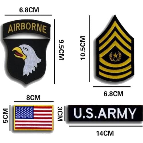 US 101 Airborne Division Embroidery Armband US Military Special Forces For Warrior Gas Badge Camouflage Clothing Backpack Patch