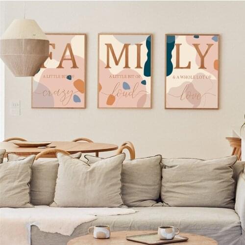 Wall Art Picture Poster Sweet Family Minimalist Scandinavian Living Room Home Decoration Canvas Print Painting Unframed