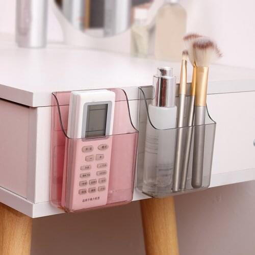 Wall Mounted Storage Box Remote Control Storage Organizer Case Toothbrush Bracket Mobile Phone Plug Holder Hanging Stand Rack