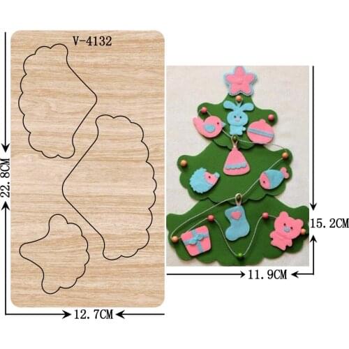 New Christmas tree wooden dies cutting dies for scrapbooking Multiple sizes V-4132