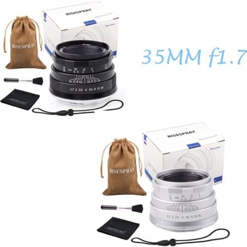 RISESPRAY Camera Lenses 35mm f1.7 Lens APS-C Fixed Focus Lens For Canon EOS-M Mount E Mount Fuji FX Mount Hot Sale