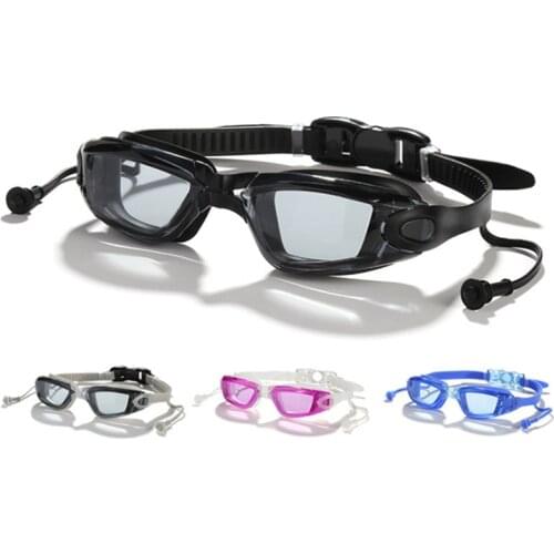 Adult Swimming Goggles for Men Women Pool Earplug Professional Waterproof Swim Eyewear Prescription Diving Glasses