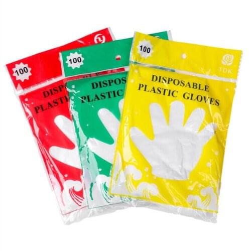 100PCS Disposable food Plastic gloves Kitchen tool Accessories Restaurant Eco-friendly Fruit Vegetable Gloves transparent gloves