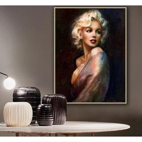 Portrait of Marilyn Monroe Canvas Painting Wall Art Figure Prints Posters Wall Pictures for Living Room Home Wall Cuadros Decor