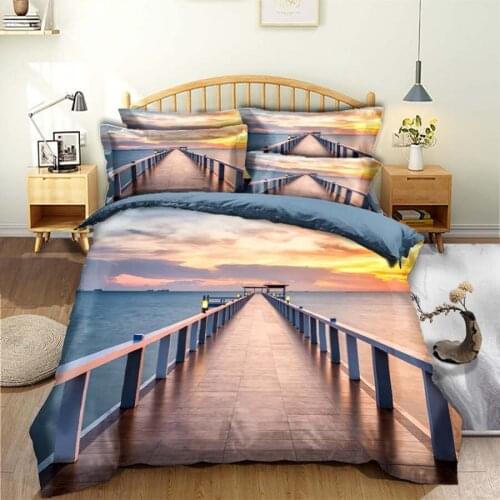 Printing Luxury bedding set king queen duvet cover with pillowcases home textiles 3d comforter set Ocean Villa scenery seascape