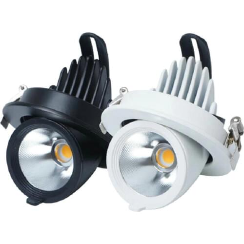 6PCS Dimmable COB LED Downlight 10w 12w Recessed Ceiling Lamp 360 Degree Rotation spot lights AC 220V 110V Indoor LED Bulb