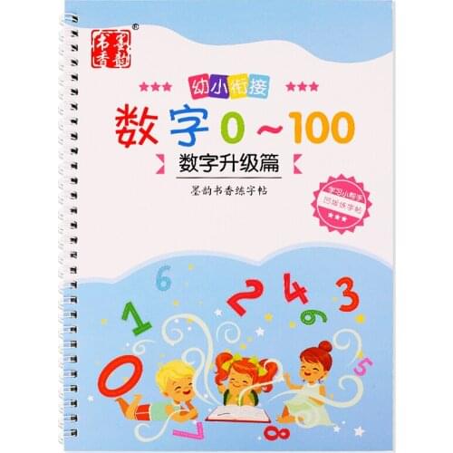 Pupils 0-100 digital Number Groove Calligraphy copybook for Kid Children Exercises Calligraphy Practice Book libros-DA