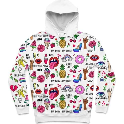 REAL American SIZE High Quality Girl Power x No Men Allowed Sublimation Printing Plus Size Hoodies