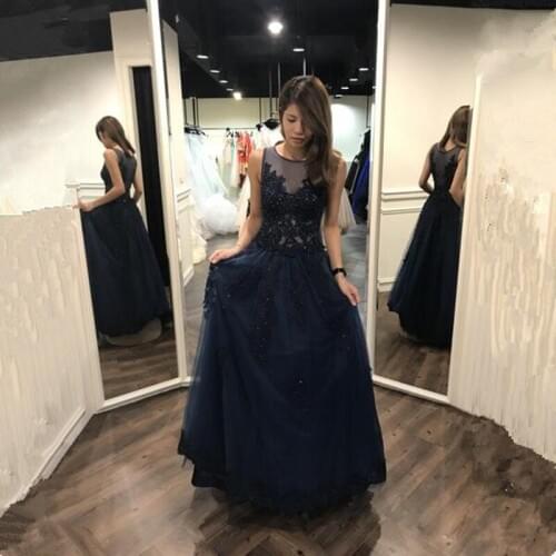 Robe de Soiree Longue Sexy Transparent black Lace Long Evening Dress 2019 Elegant Tulle Evening Gown Vestido de Festa