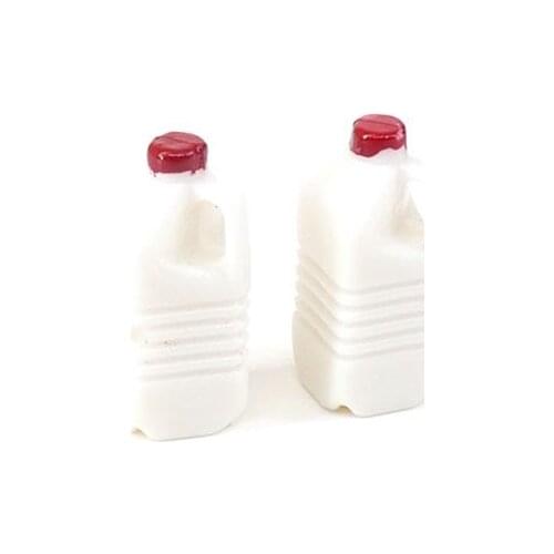 2PCS 1:12 Mini DOLLHOUSE kitchen accessories super small white milk jug model
