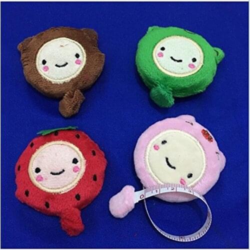 4 Pcs 4 color Lovely Cartoon Funny 150cm 60 Inch Retractable Tape Measure Plush Ruler Sewing Tool AA7293