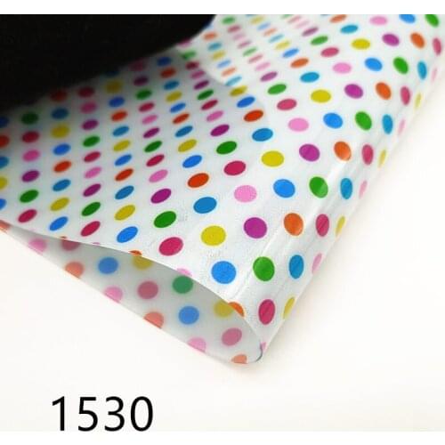 A4 20*33CM cartoon print dot jelly sheet pvc for bow and bag 1530