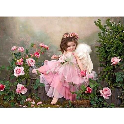 Angel Girl Landscape DIY 11CT Cross Stitch Embroidery Kits Craft Needlework Set Cotton Thread Printed Canvas Home Wholesale