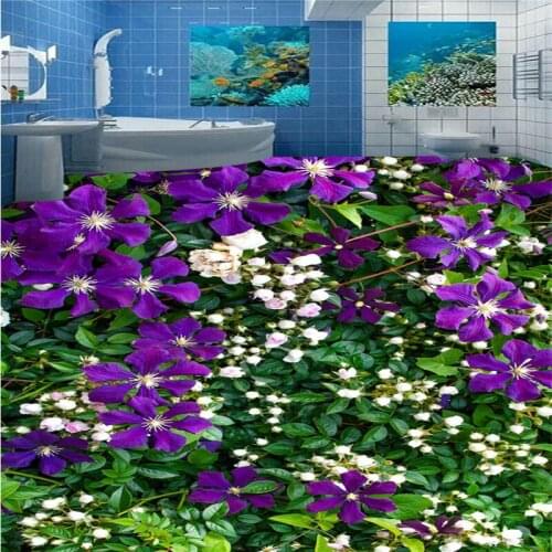 Beibehang Customized nonwoven fabric wallpaper blossom green plant realistic 3D floor painting background wall