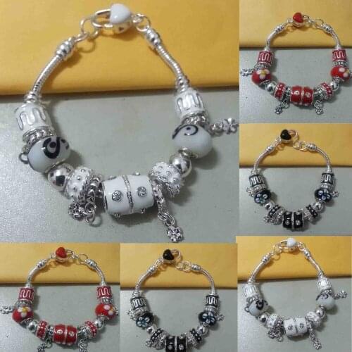 Free shipping! Wholesale female charm bracelet & bracelets, 925 silver bracelet, white beads National bracelet fashion jewelry