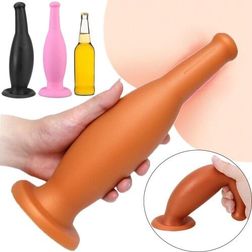 Wine Bottle Large Anal Butt Plug Suction Cup Long Dildo Prostate Massage Vaginal Anus Expand Stimulator Bdsm Women Men Sex Toys