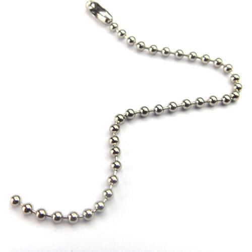 1000pcs 6cm 2.4mm stainless steel ball chain with connector DIY bag cloth key chain tags