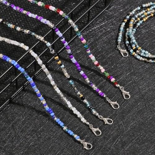 Acrylic Beaded Chain for Glasses Fashion Colorful Beads Eyeglasses Lanyards Strap Sunglasses Anti-lost Necklace Cord Holder