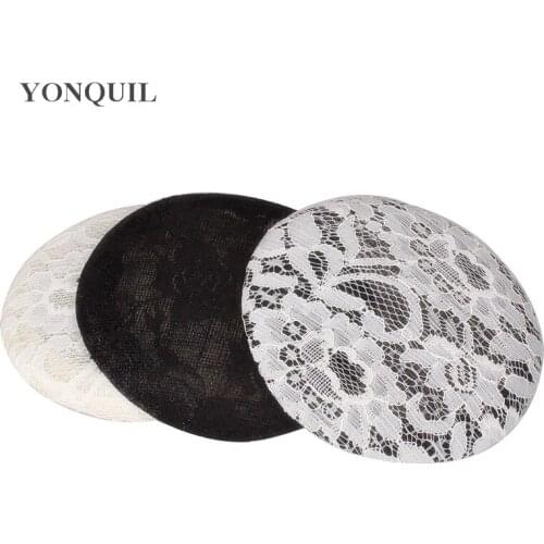 Black And Beige 15CM High Quality Sinamay LACE Base Pillbox With Grossgrain Sweatband For Fascinator DIY Hat Kentucky Derby Hat