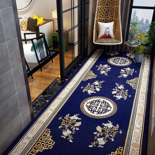Chinese Style Long Hallway Carpet Home Door Mat Anti-skid Bathroom Kitchen Rugs Hotel Corridor/Aisle Carpet Bedroom Stair Mat