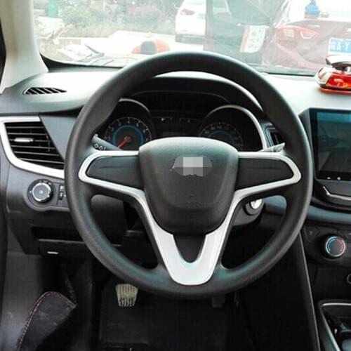 For Chevrolet CAVALIER 2017 2018 2019 accessories styling ABS Chrome Car Steering wheel Button frame panel Cover Trim