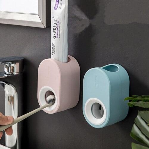 Home Toothpaste Dispenser New Automatic Toothpaste Dispenser Set Wall Mount Stand Holder Extrusion Bathroom Accessories