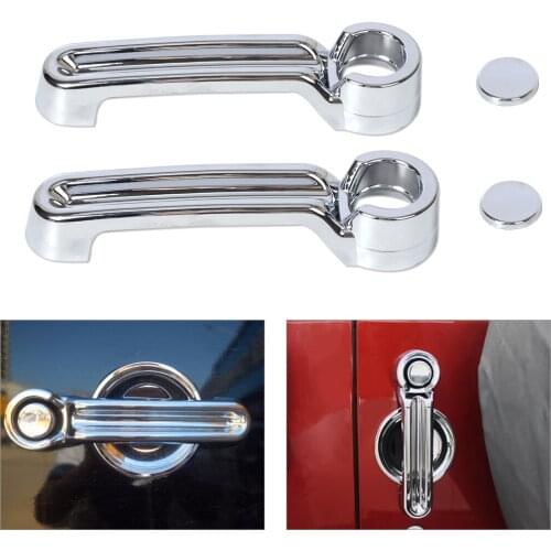 DWCX 2Pcs Triple Chrome ABS Plastic Door Handle Cover Trim Molding For JEEP Wrangler JK 2007-2015 Liberty 2008-2012 Dodge Nitro