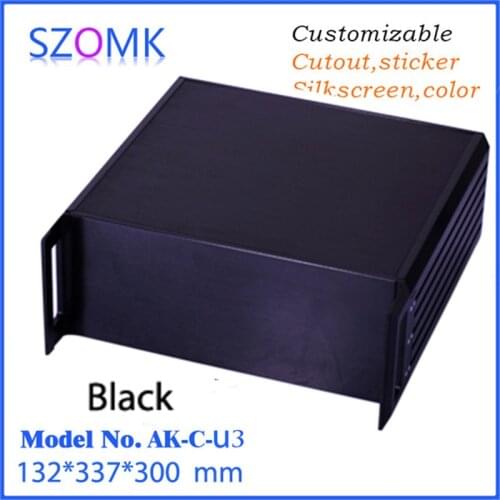 Szomk electronics rack aluminum enclosure distribution project box (1 pcs) 132*337*300mm big size aluminum extrustion enclosure
