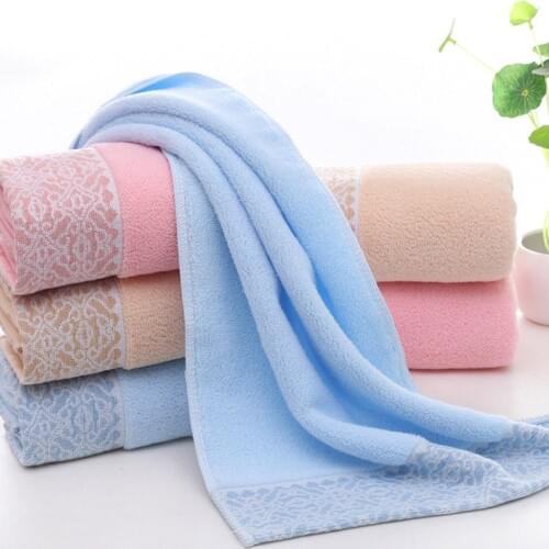Cotton Padded Jacquard Face Towels Cotton Home Absorbent Soft Unisex Couple Plain Color Face Towel Wash Towels 75*35 CM