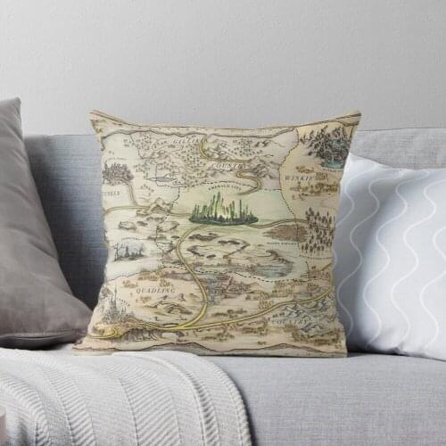 Map of OZ Throw Pillow Cushion Cover Polyester throw pillows case on sofa home living room car seat decor 45x45cm