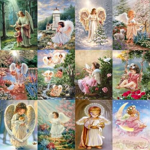 Little angel Full Square/Round Drill 5D DIY Diamond Painting "Angel girl scenery" Embroidery Cross Stitch 3D Home Decor Gift