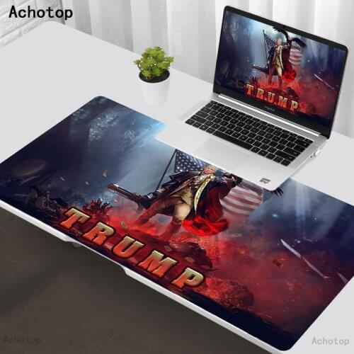 Trump with US American Flag Background Mouse Pad HD Bright Colors Gaming Mouse Pad XXL Desk Mat Computer Gamer Keyboard Mousepad