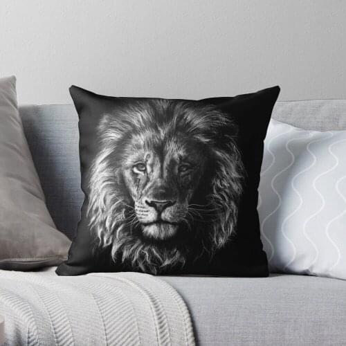 Löwenportrait Throw Pillow Cushion Cover Polyester throw pillows case on sofa home living room car seat decor 45x45cm