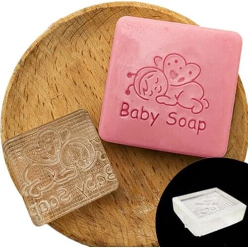 Cute Baby Footprint Pattern Stamp Home Cleaning Natural Seal Acrylic Transparent Imprint Soap Stamp For Handmade Making Chapter