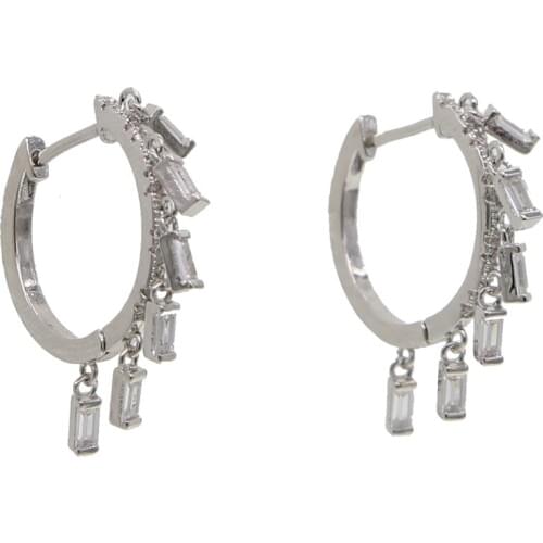 Fashion silver color gold Hoop Earring drop CZ Earring For Women Korea Ear Jewelry New 2019 Orecchini