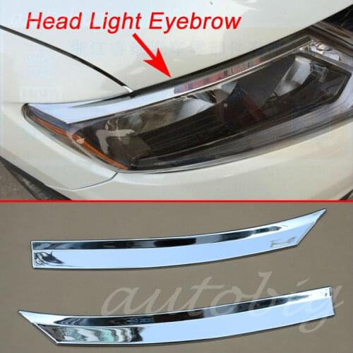 Head Light Eyebrow Cover Chrome Front Lamp Trim FOR Nissan X-Trail Rogue T32 2014 2015 2016 Chromium Style Headlight Accessories